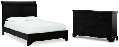 Chylanta Queen Sleigh Bed with Dresser