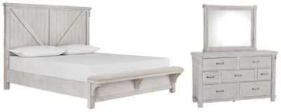 Brashland California King Panel Bed with Mirrored Dresser