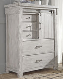 Brashland Queen Panel Bed with Mirrored Dresser and Chest