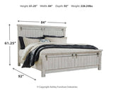 Brashland California King Panel Bed with Mirrored Dresser and Chest