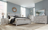 Brashland Queen Panel Bed with Mirrored Dresser and Chest