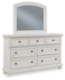 Robbinsdale King Panel Bed with Mirrored Dresser and Chest