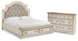 Realyn King Upholstered Bed with Dresser