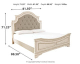 Realyn King Upholstered Panel Bed with Dresser