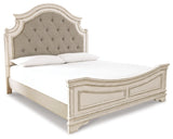 Realyn King Upholstered Panel Bed with Dresser