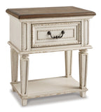 Realyn Twin Panel Bed with Mirrored Dresser, Chest and 2 Nightstands
