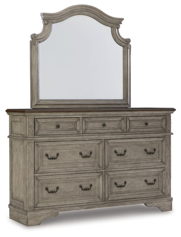 Lodenbay California King Panel Bed with Mirrored Dresser and Chest