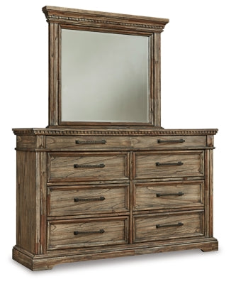 Markenburg King Panel Bed with Mirrored Dresser