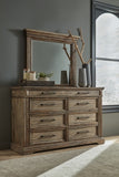 Markenburg King Panel Bed with Mirrored Dresser