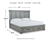 Russelyn Queen Storage Bed with Mirrored Dresser, Chest and 2 Nightstands