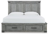 Russelyn California King Storage Bed with Mirrored Dresser