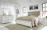 Kanwyn Queen Panel Bed with Mirrored Dresser and 2 Nightstands