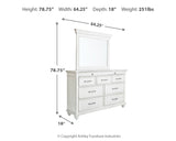 Kanwyn King Panel Bed with Storage with Mirrored Dresser and 2 Nightstands
