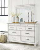 Kanwyn Queen Panel Bed with Storage with Mirrored Dresser