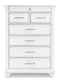 Kanwyn Queen Panel Bed with Mirrored Dresser, Chest and 2 Nightstands