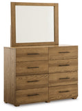 Dakmore California King Upholstered Bed with Mirrored Dresser and Chest