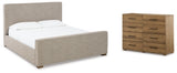 Dakmore King Upholstered Bed with Dresser