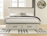 Brewgan California King Panel Storage Bed with Mirrored Dresser