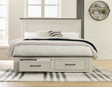 Brewgan California King Panel Storage Bed with Mirrored Dresser and Chest