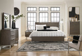 Arkenton California King Panel Bed with Mirrored Dresser, Chest and Nightstand