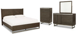 Arkenton Queen Panel Bed with Mirrored Dresser and Chest