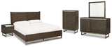 Arkenton King Panel Bed with Mirrored Dresser, Chest and Nightstand