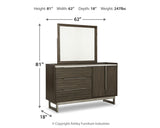 Arkenton Queen Panel Bed with Mirrored Dresser and Chest