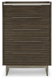 Arkenton California King Panel Bed with Mirrored Dresser, Chest and Nightstand