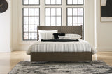 Arkenton California King Panel Bed with Mirrored Dresser, Chest and Nightstand