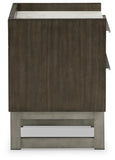 Arkenton California King Panel Bed with Mirrored Dresser, Chest and Nightstand