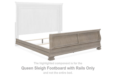 Lexorne Queen Sleigh Footboard with Rails