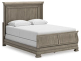 Lexorne Queen Sleigh Bed with Mirrored Dresser, Chest and 2 Nightstands