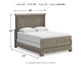 Lexorne Queen Sleigh Bed with Mirrored Dresser, Chest and 2 Nightstands