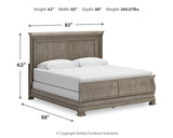 Lexorne King Sleigh Bed with Mirrored Dresser, Chest and 2 Nightstands
