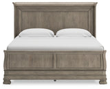 Lexorne California King Sleigh Bed with Mirrored Dresser