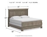 Lexorne California King Sleigh Bed with Mirrored Dresser, Chest and 2 Nightstands
