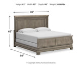 Lexorne California King Sleigh Bed with Mirrored Dresser