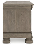 Lexorne Queen Sleigh Bed with Mirrored Dresser, Chest and 2 Nightstands