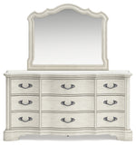 Arlendyne King Upholstered Bed with Mirrored Dresser and Chest