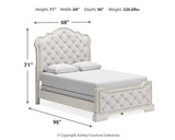 Arlendyne King Upholstered Bed with Mirrored Dresser and Chest