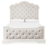 Arlendyne King Upholstered Bed with Mirrored Dresser and Chest