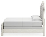 Arlendyne Queen Upholstered Bed with Mirrored Dresser and Nightstand