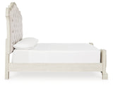 Arlendyne Queen Upholstered Bed with Mirrored Dresser and Nightstand
