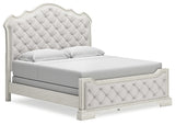 Arlendyne California King Upholstered Bed with Mirrored Dresser, Chest and Nightstand