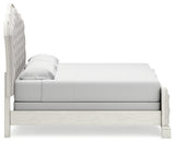 Arlendyne California King Upholstered Bed with Mirrored Dresser and Nightstand