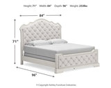 Arlendyne King Upholstered Bed with Mirrored Dresser, Chest and 2 Nightstands