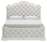 Arlendyne King Upholstered Bed with Mirrored Dresser and Chest