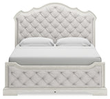 Arlendyne King Upholstered Bed with Mirrored Dresser and 2 Nightstands