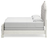 Arlendyne King Upholstered Bed with Mirrored Dresser and Chest