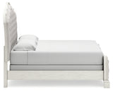 Arlendyne King Upholstered Bed with Mirrored Dresser, Chest and Nightstand